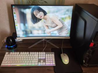 i5+1060台式电脑主机24寸曲面显示器一套